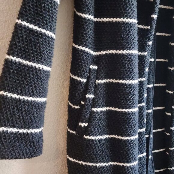 Marine Layer Birdseye Coat Womens Small Striped Knit Long Cardigan - Picture 2 of 9